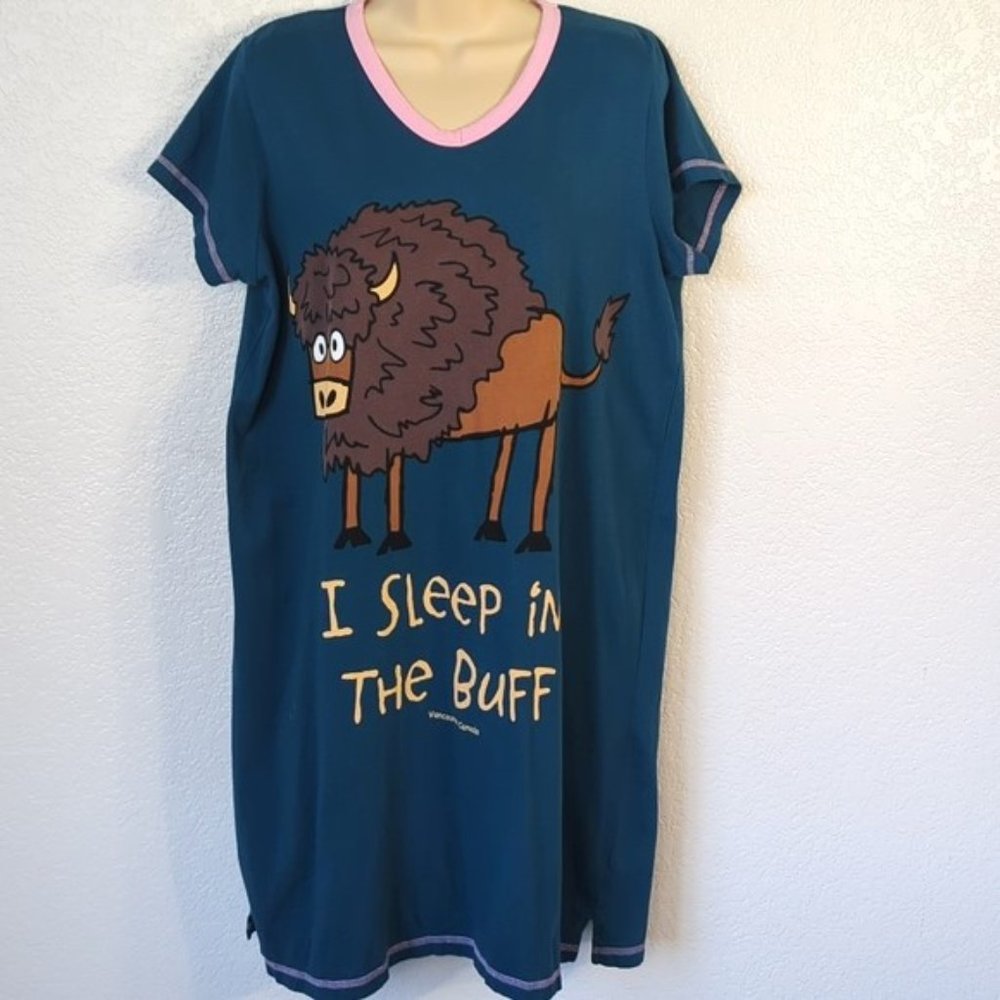 Lazy One " Size S/M Sleep Shirt Pj's I Sleep In The Buff"